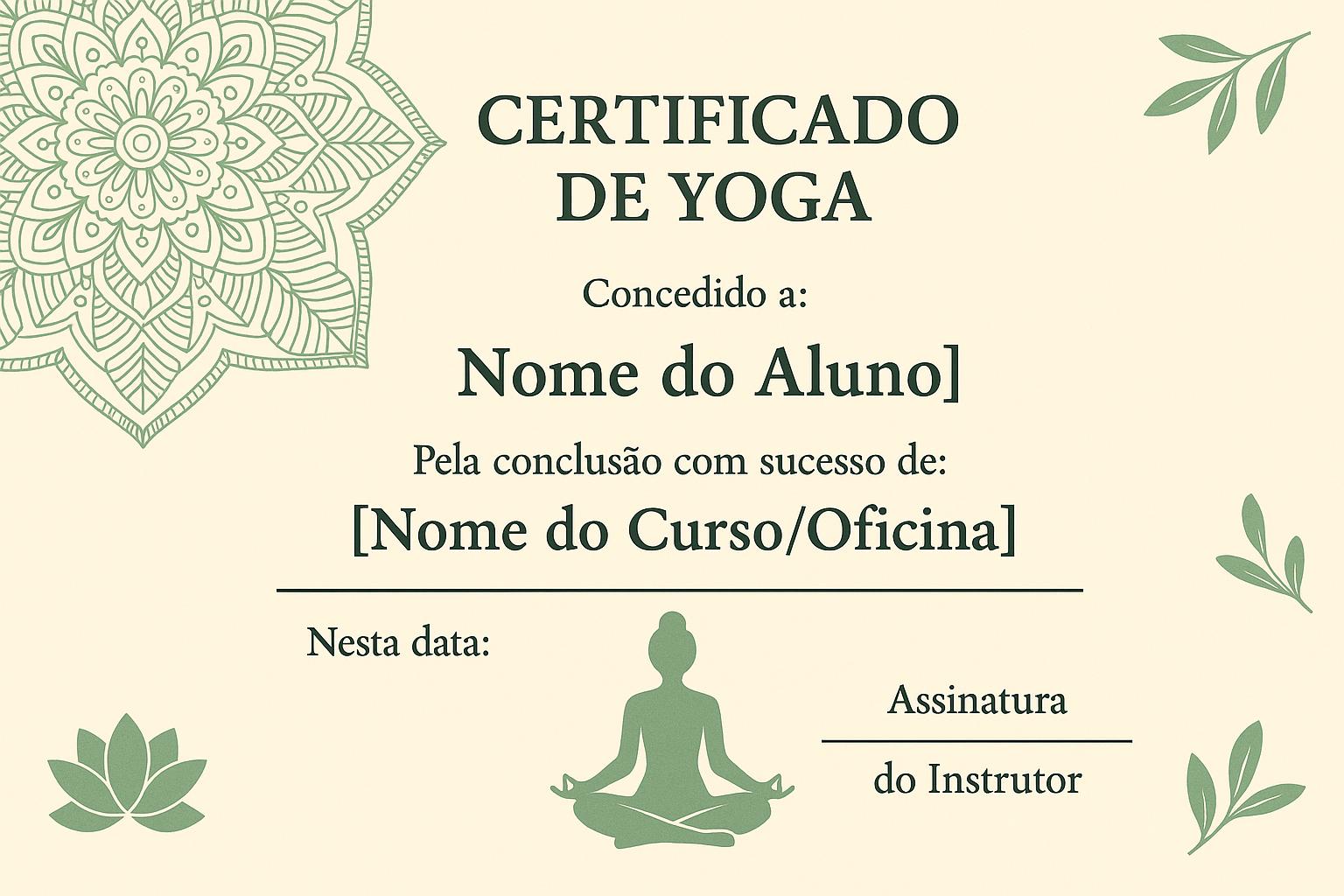 Certificado de Yoga